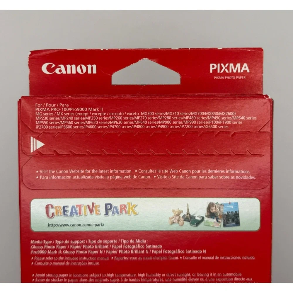 Canon PIXMA GP-601 Glossy Photo Paper 4x6 50 Sheets 56lb 210gsm NEW SEALED
